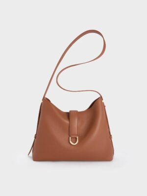 Charles & Keith - Gabine Leather Belted Hobo Bag