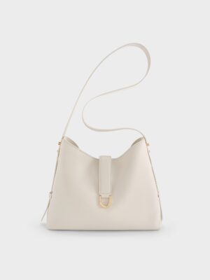 Charles & Keith - Gabine Leather Belted Hobo Bag
