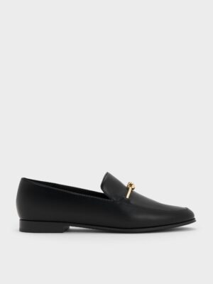 Charles & Keith - Metallic Knot-Bar Loafers