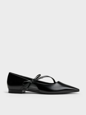 Charles & Keith - Pointed-Toe Bow-Strap Flats
