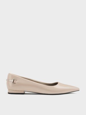 Charles & Keith - Erinna Metallic-Accent Pointed-Toe Flats