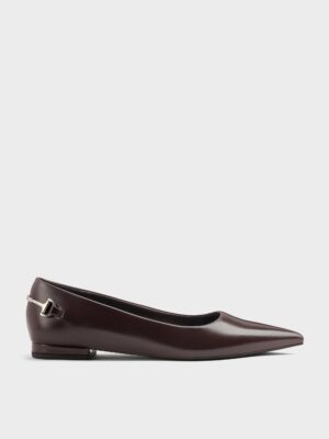 Charles & Keith - Erinna Metallic-Accent Pointed-Toe Flats