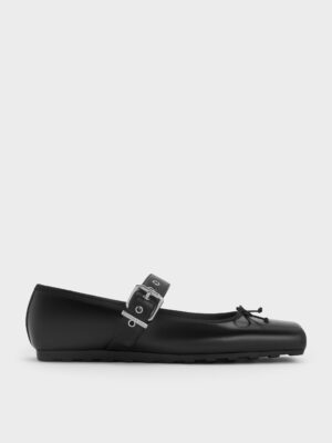 Charles & Keith - Myler Bow Square-Toe Buckled Mary Janes