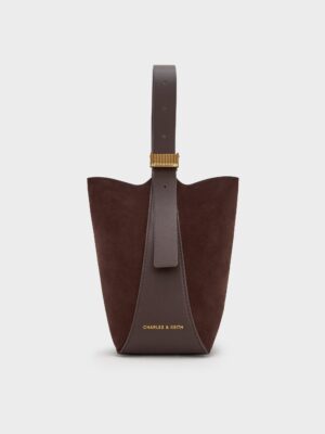 Charles & Keith - Edna Recycled Suede Bucket Bag