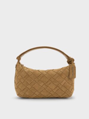 Charles & Keith - Ivette Recycled Suede Woven Shoulder Bag