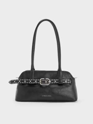 Charles & Keith - Victoria Studded Belted Elongated Shoulder Bag