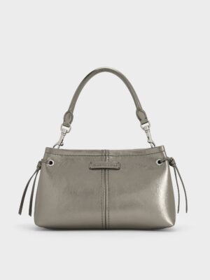 Charles & Keith - Noane Metallic Top Handle Bag
