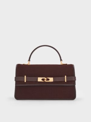 Charles & Keith - Arlet Recycled Suede Belted Top Handle Bag