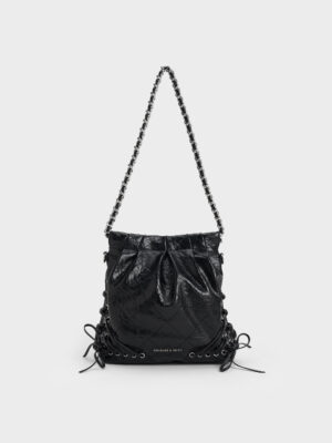 Charles & Keith - Duo Grommet Chain-Handle Two-Way Backpack