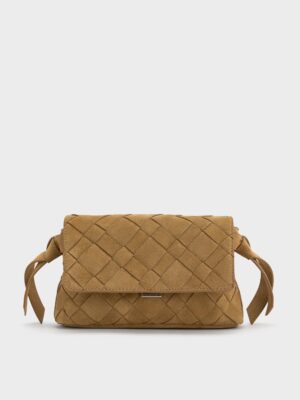 Charles & Keith - Ivette Recycled Suede Woven Crossbody Bag