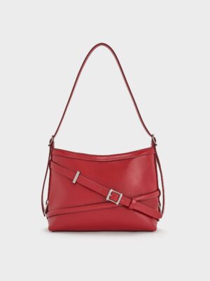 Charles & Keith - Bryna Buckled-Strap Crossbody Bag