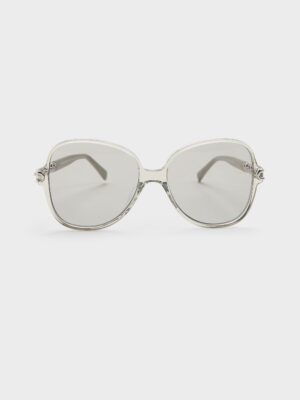 Charles & Keith - Delaney Recycled Acetate Chain-Link Butterfly Sunglasses