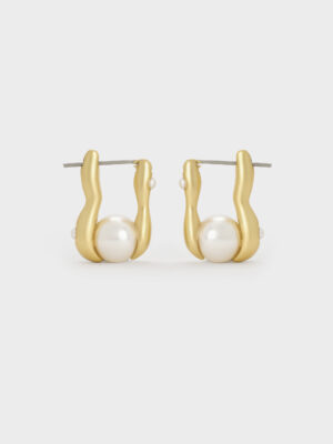 Charles & Keith - Corrine Pearl Sculptural Drop Earrings