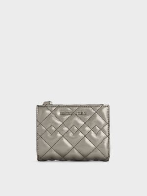 Charles & Keith - Duo Metallic Quilted Small Wallet
