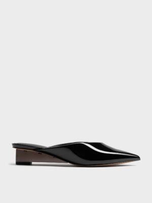 Charles & Keith - Patent Translucent-Heel Wedge Mules