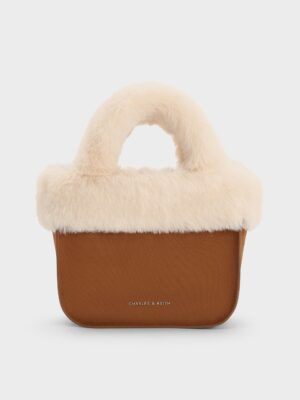 Charles & Keith - Girls' Wendy Faux Fur Tote Bag
