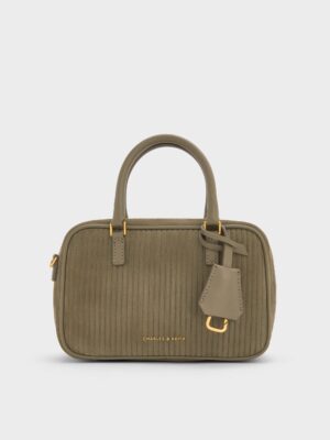 Charles & Keith - Mini Sianna Corduroy Bowling Bag