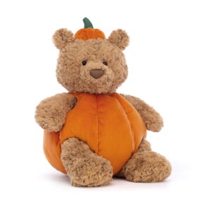 Jellycat BARL2PUM Bartholomew Bear Pumpkin Dressed Up Sitting Plush Soft Toy