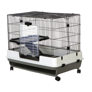 Rat & Chinchilla Cage Chatsworth 80cm 1-Level - Grey/White | Little Friends