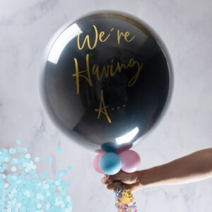 Personalised Inflated 'Poppable' Blue Confetti Filled Gender Reveal Balloon