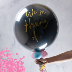 Personalised Inflated 'Poppable' Pink Confetti Filled Gender Reveal Balloon