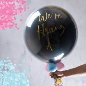 Personalised Inflated 'Poppable' Confetti Filled Surprise Gender Reveal Balloon