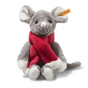 Steiff 056123 Cosy Christmas Mia Mouse Wearing Red Plush Scarf