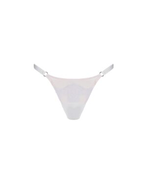 Aria White Silk Thong