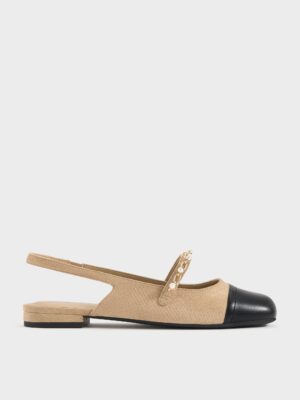 Charles & Keith - Rio Beaded Chain-Link Slingback Flats