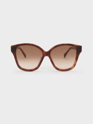 Charles & Keith - Tortoiseshell Recycled Acetate Classic Butterfly Sunglasses