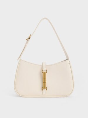 Charles & Keith - Cesia Metallic-Accent Shoulder Bag