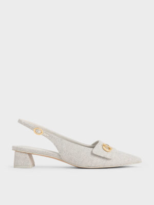 Charles & Keith - Marley Tweed Slingback Pumps