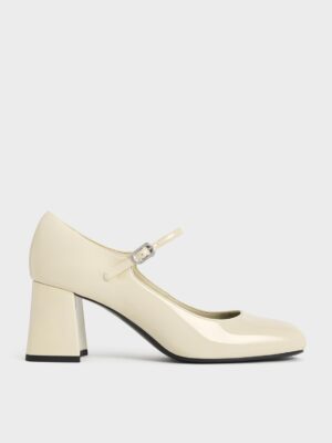 Charles & Keith - Patent Block-Heel Mary Jane Pumps