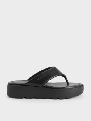 Charles & Keith - V-Strap Flatform Thong Sandals