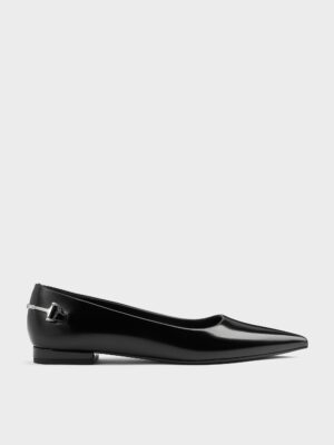 Charles & Keith - Erinna Metallic-Accent Pointed-Toe Flats