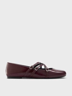 Charles & Keith - Patent Triple-Strap Crossover Mary Jane Flats
