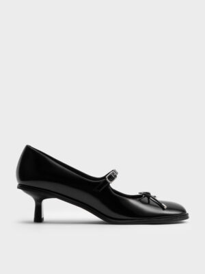Charles & Keith - Wendy Bow Kitten-Heel Mary Jane Pumps