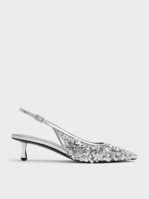 Charles & Keith - Ruthie Sequinned Slingback Pumps