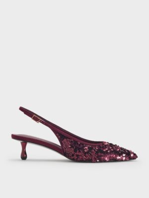 Charles & Keith - Ruthie Sequinned Slingback Pumps