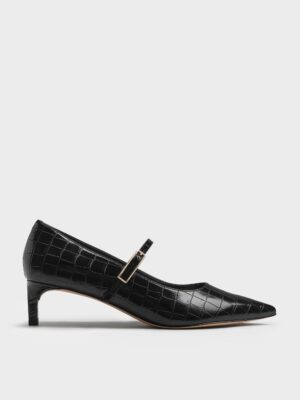 Charles & Keith - Luciana Croc-Effect Mary Jane Pumps