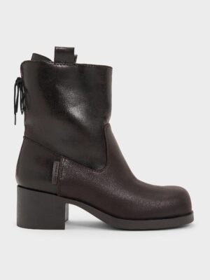 Charles & Keith - Rosamond Back-Lace Calf Boots