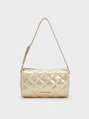 Charles & Keith - Janie Metallic Quilted Shoulder Bag