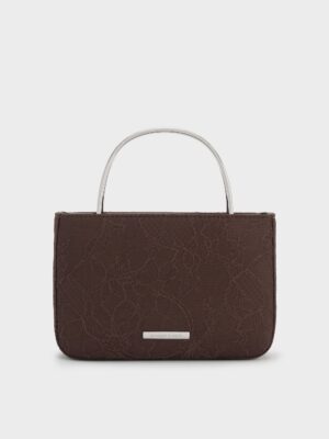 Charles & Keith - Jennis Lace & Satin Top Handle Bag