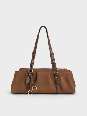 Charles & Keith - Britton Recycled Suede Elongated Shoulder Bag