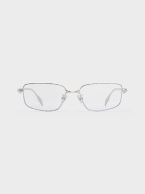 Charles & Keith - Celestia Metal-Rim Rectangular Clear Sunglasses