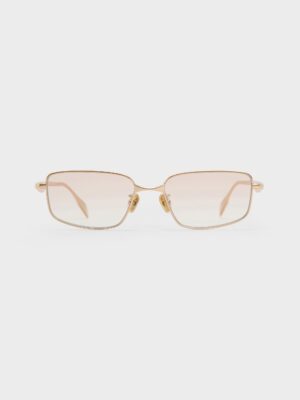 Charles & Keith - Celestia Metal-Rim Tinted Rectangular Sunglasses