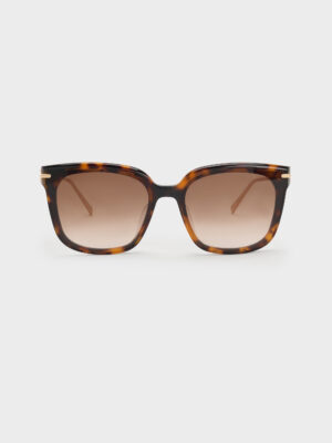 Charles & Keith - Kris Tortoiseshell Chain-Detail Sunglasses