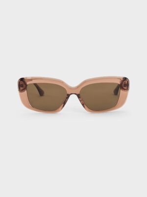 Charles & Keith - Alix Recycled Acetate Metallic-Accent Butterfly Sunglasses