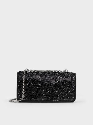 Charles & Keith - Paffuto Sequinned Wallet On Chain
