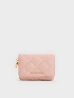 Charles & Keith - Arrietty Quilted Bow-Heart Charm Small Wallet